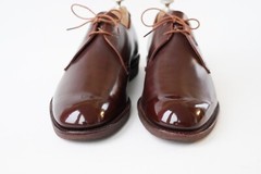 Vintage Rare English Handmade Derby Oxford Shoes Custom Made Watts Worthing 8.5