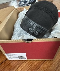 Vans Men’s Asher Slip On Double Black Canvas Casual Skate Shoes Size 12 NEW