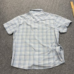 Howler Brothers Tech Shirt Mens Medium Snap Button Nylon Poly Vented Quick Dry