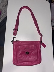 Pink Coach Ashley Crossbody or shoulder bag, silver hardware. 2009