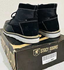 Stacy Adams Men’s Black Leather Chukka Ankle Boots Lace-Up Moc Toe US 10.5