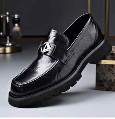 Thick Sole Leather Male Loafers Comfort Soft Dress Shoes Slip-on Driving Shoes