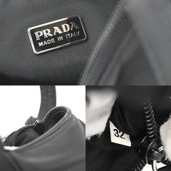 PRADA Logo Tessuto Mini Shoulder Hand Bag Nylon Black SHW Italy 32YJ188