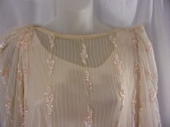 Exquisite Vintage Sheer Lace & Pearl Blush Gown By Digna Yero 8 Amazing