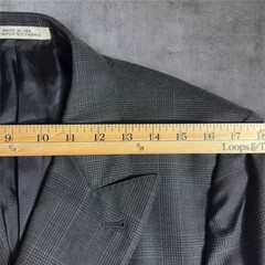 JOSEPH ABBOUD Men Double Breasted Blazer Sport Coat Jacket 38 Gray Italian Wool
