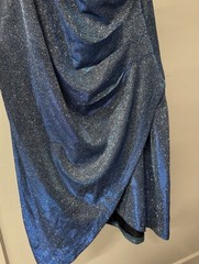 Charlotte Russe Blue Glitter Cowl Neck Wrap Mini Dress Adjustable Straps women L