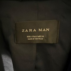 ZARA MAN Blue Solid Polyester Notch Lapel Blazer Jacket Men’s Size 38