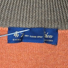 BROOKS BROTHERS Size XL Mens Italian Merino Wool Full Zip Vest Burnt Orange