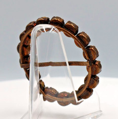 Vintage Brass with Seventeen 6mm Crystal Rhinestones Belt Buckle 2.25 Inches