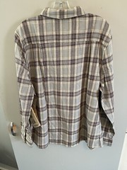 Purnell Women’s NWT Ice Blue Plaid Flannel Button Shirt Long Sleeve Size XL