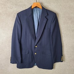 Haggar Imperial Jacket Mens 40R Navy Blue Sport Coat Gold Crest Buttons USA