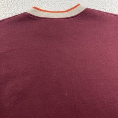 Vintage Dunkin Donuts Sweatshirt Men Medium Burgundy Striped Collar Coffee USA