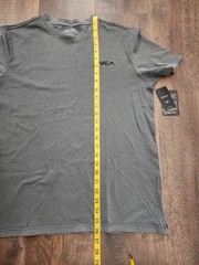 RVCA Men’s Logo T-Shirt Gray Solid Short Sleeve Crew Neck Regular Size S