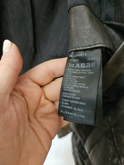 ALLSAINTS Conroy Leather Biker Jacket Size 4 Uk O Us 32 Eur Xxs Brown with signs