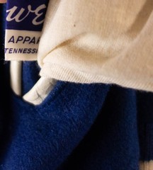 VTG Howe Varsity Letterman Jacket Size 36 Blue Wool Leather Slash Pockets READ