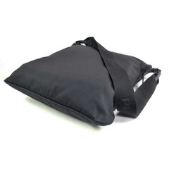 PRADA Triangle Logo Nylon Tessuto Vertical Shoulder Bag Nero Used