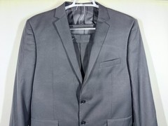 Bocaccio Uomo Mens 46R Size Black Solid Polyester Blazer Pockets Double Button