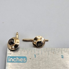 VTG 14K Solid Yellow Gold Shirt Tuxedo Button Stud Set 4Gray Stone 10.6Grams MCM