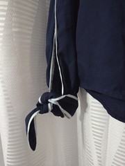 Lulus Navy And White Long Sleeve Womens Blouse
