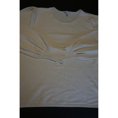 Cato Womens XL Cream Knit Bishop Sleeve Puff Shoulder Crew Neck Sweater Pullover