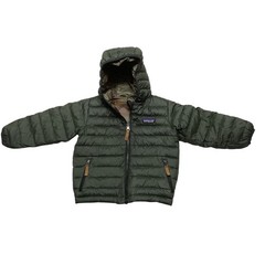 Patagonia Jacket Toddler Boys 3T Green Hooded Down Quilted Puffer Zip Winter
