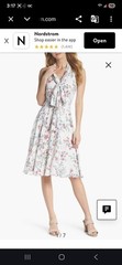 Gal Meets Glam RARE Alexis Delicate Blossom Print Tie Neck Dress, size 4 HTF