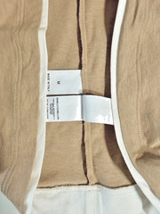 BRUNELLO CUCINELLI Men’s Beige/White Layering Cotton T-shirt Slim Fit Size M