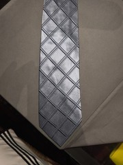 Tino Cosma – Solid Color Grey Scottish Tartan Silk Tie Made in Italy