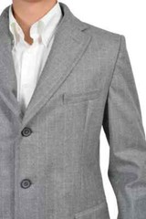 Ballantyne Gray 100% Wool Three Button Coat Retail $1050 Size 2XL