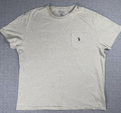 Polo Ralph Lauren Men’s T-Shirt Heathered Beige Custom Slim Fit Pony Large