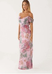 NWT Peppermayo Seline Pink & Purple Floral Maxi Dress Sz. XXS