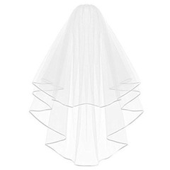 Elegance White Bridal Veil with Comb 30.5 Inches Soft Tulle for Weddings
