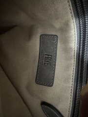 Frye Gray Solid Shoulder Bag Zip Closure Lined Stitching Accents