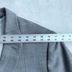 Banana Republic Mens 2pc Tailored Fit Suit 38S 32W 100% Wool Glen Plaid Gray