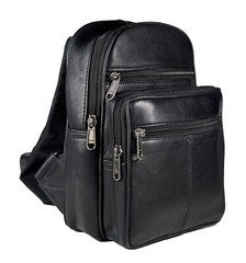 Men’s Sling Backpack Genuine Leather Chest bag Crossbody Bag Shoulder Bag