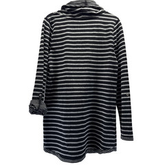Soft Surrounding Cowl Neck Tunic Top Women’s XS Long Sleeve Black Grey Striped
