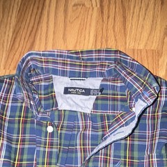 Nautica Men’s Cotton Woven Plaid Button-Down Long Sleeve Shirt Size S