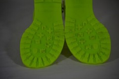 Marc Fisher Womens Silver Studded Polycarbon Neon Green Flat Sandal Size 35