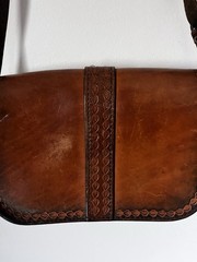 Vintage Genuine Leather Shoulder Bag/Handmade Satchel Rich Cognac Brown
