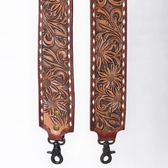 AD 48 In American Darling Gorgeous Floral Hand Carved Genuine Leather Bag Strap