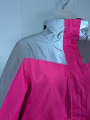 Lightweight Pocketed European Athletic Jacket Large Reflective Pink Waterproof