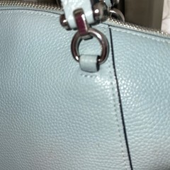 Coach Light Blue Prairie Satchel Top Handle Silver Hardware Strap Double Wallet
