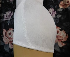 Vintage Flexxees 36B All in One White Satin Girdle Bodysuit Wire Cups-Style 685