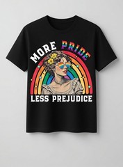 More Pride Less Prejudice Rainbow Vintage Pride Aesthetic T-Shirt