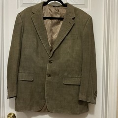Chaps Ralph Lauren Men’s Hounds Tooth Sport Coat Jacket 42R 100% Silk Lined EUC