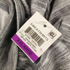 NWT KAREN SCOTT Smoke Grey Sweatshirt XXL(20-22) Pink Loose Turtle Neck