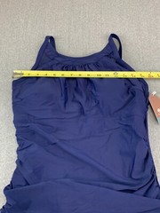 Smismivo Side Ruch Tummy Control One Piece Swimsuit Women Sz XL Blue Classic