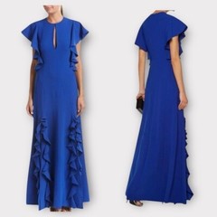 Sachin & Babi Illiana Gown 6 Cobalt Blue Ruffle Formal Evening Dress