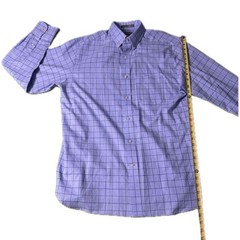 Daniel Cremieux Classic Fit Blue Check Long Sleeve Button-Down Cotton M 34/35