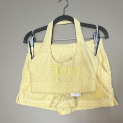 Juicy Couture Yellow Terry 2pc Shorts & halter Set – S